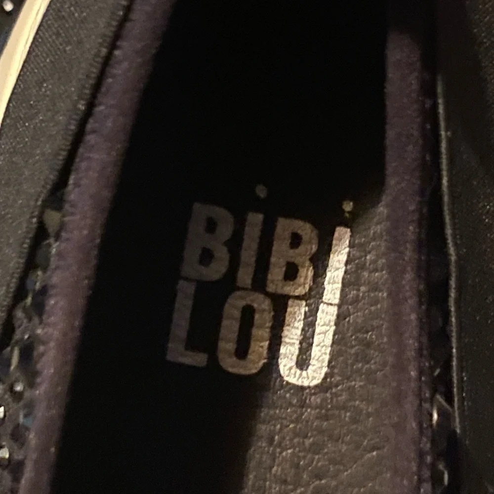 Anthropologie Bibi Lou Black Rhinestones Slip On Fashion Sneakers